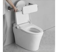Toilet Safety Railing with Folding Backrest for Elderly, Waterproof and Wear-resistant Design Compatible with Various Toilet Types