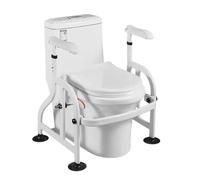 Toilet Safety Rails, Adjustable Height Toilet Safety Frame with Arms,Stand Alone Toilet Grab Bars for The Elderly, Pregnant Woman, Weight Capacity 330 IBS