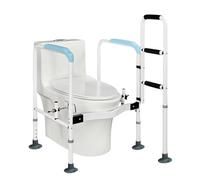 Toilet Safety Rails, Adjustable Toilet Safety Frame with Large Suction Cups, Anti-Slip Grab Bar,Toilet Stand Up Aid for Elderly and Handicap Fit Any Toilets