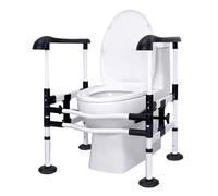 Toilet Safety Rails, Adjustable Width Height Toilet Frame with Large Suction Cups, Anti-Slip, Toilet Handles for The Elderly, Seniors, Disabled and Handicapped(Large Suction Cups)