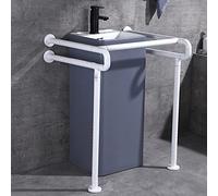 Toilet Safety Rails Stand Alone, Bathroom Handrails for Seniors Elderly Disabled, Stainless Steel Handicap Grab Bars for Home Hospital Restaurant & Public Room,White