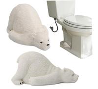 Toilet Screw Covers, 2PCS Toilet Screw Cover Caps Decorative Polar Bear Bowl Caps Cute for Bathroom 4.1x2 Inch