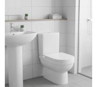 Toilet Seat 18" Soft Close Universal UF Bathroom WC Seat with Quick Release and Easy Clean, White Toilet Seat with Fittings