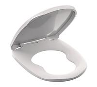 Toilet Seat 2 in 1 Family Toilet Seats with Soft Close and Non-Slip Seat Bumpers, Plastic Toilet Seat Lid with Built-in Potty Training Seat That Will Never Loosen, White