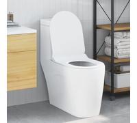 Toilet Seat Adjustable White 50 x 36.5 x 5 cm Polypropylene with Stainless Steel Hinges, Soft Close, Removable, Universal, Suitable for Bathroom Toilet