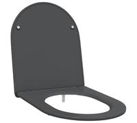 Toilet Seat Anthracite Duroplast 47 x 36 x 3.4 cm with Soft Close Mechanism Removable Sturdy Attachment for Bathroom Universal Oval Non-Slip and Hygienic