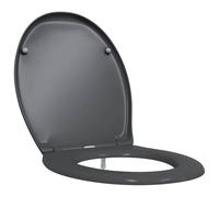 Toilet Seat Anthracite Made of Durable Duroplast 47 x 37 x 4 cm, Universal Mountable, Non-Slip and Stable with Removable Toilet Seat for Bathroom and Toilet