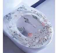 Toilet seat, Automatic lowering, Antibacterial urea-Formaldehyde Resin Toilet lid, Quick Fastening Made of Metal, Universal V, U, O Shape, Toilet seat-Transparent Yellow Duck