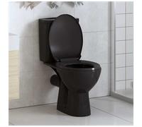Toilet Seat Black 42.5x34cm Polypropylene Soft-Close Quick-Release Durable Comfy