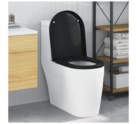 Toilet Seat Black 48x36.5x4.5cm Polypropylene Durable Anti-Bacterial Modern Slim