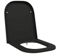 Toilet Seat Black Duroplast 47.5x35x3.6cm Slim Modern Minimalist Toilet Cover WC