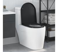 Toilet Seat Black Duroplast 49x36x4 cm Modern Durable Easy Install Sl esign