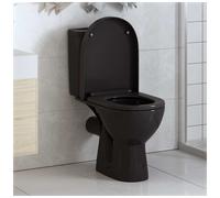 Toilet Seat Black Polypropylene 46x36.5cm Soft-Close Quick-Release Comfort Plus