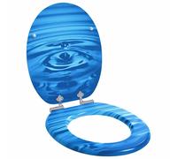 vidaXL Soft-Close Toilet Seat Blue Drop 44 x 38 cm MDF board