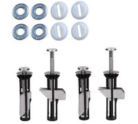Toilet Seat Bolts 4 Sets Heavy Duty Stainless Steel Fastener Bolt Kit with Nuts & Washers Non-Slip Expansion Fixings for Universal Toilet Seat Hinges Rust-Resistant & Reusable (B)