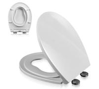 Toilet Seat Built in Toddler Thickened PP,Slow Close with Magnets for Potty Training for Kids Adults,360° Adjustable Hinge Quick-Release,White