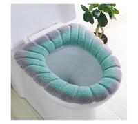 Toilet Seat Cover Keep Warm Closestool Mat Double Color Bathroom Accessories Knitting O-Shape Home Decor Toilet Seat Cover(Gray Green)