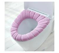 Toilet Seat Cover Keep Warm Closestool Mat Double Color Bathroom Accessories Knitting O-Shape Home Decor Toilet Seat Cover(Pink)