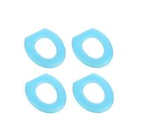 Toilet Seat Cover O-Shape Toilet Seat Cover Keep Warm Pumpkin Pattern Closestool Mat(Blue-4Pcs)