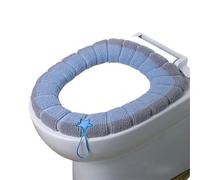 Toilet Seat Cover Pads Cushion, Toilet Seat Cover With Handle Washable Pink Green Blue Grey 1PC 30cm Diameter(Blue (With Handle))