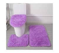 Toilet Seat Cover Set, Thicker Washable Pads with Bath Mat and Pedestal Mat for Winter, Includes Toilet Lid Cover, Light Pink