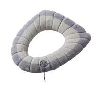 Toilet Seat Cover Toilet Seat Cushion Soft Texture Keep Warm Fabric Lid Cover Universal Elastic Pad Bathroom Supplies(Color-1)