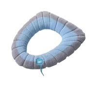 Toilet Seat Cover Toilet Seat Cushion Soft Texture Keep Warm Fabric Toilet Lid Cover Universal Elastic Lid Seat Pad Bathroom Supplies(Color-2)