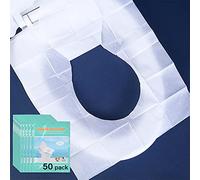 Toilet Seat Covers Disposable, 50-Count Flushable Paper Travel Toilet Seat Covers for Adults and Kids Potty Training, Great Biodegrable Accessories for Public Restrooms, Airplane, Camping