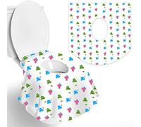 Toilet Seat Covers Disposable-50 Pack, Disposable Toilet Seat Covers for Kids & Adults, Extra Large, Waterproof, Portable, Ideal for Travel, Toddlers Potty Training in Public Restrooms (Frog)