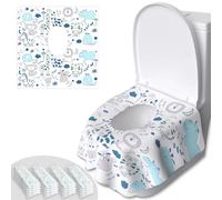 Toilet Seat Covers Disposable, 50 PCS Extra Large Waterproof Toilet Potty Seat Covers for Toddlers, Kids Potty Training, Potable Potty Seat Covers Travel Essentials for Airplane, Public Restroom,Trip