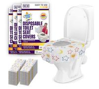 Toilet Seat Covers Disposable Value Pack - 44 Large Waterproof Potty Covers for Toddlers, Kids, and Adults by Mighty Clean Baby - 4 Packs of 11 Covers