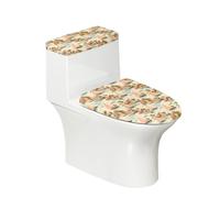 Toilet Seat Covers Orange Sailboat Flower Toilet Lid Cover Tank Dust Protector Cover Set Soft Stretch Universal Washable with Elastic Bottom for Bathroom Decor (2 Pieces)