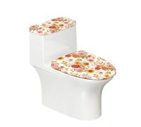 Toilet Seat Covers Sunflower Yellow Orange Toilet Lid Cover Tank Dust Protector Cover Set Soft Stretch Universal Washable with Elastic Bottom for Bathroom Decor (4 Pieces)