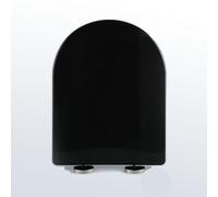 Toilet seat d Shape Colored D-Shape Two Button Quick-Release, Easy-Install, 36x46cm, Grey(Black)