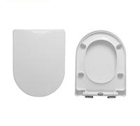 Toilet seat d Shape D-Shape PP Material with Stainless Hinges, U-Shape Loo Lid, 02A(02A)