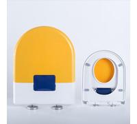 Toilet seat d Shape D-Shaped with Child Seat, Soft-Close Quick-Release, Green(Orange)