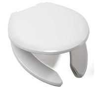 Toilet seat d Shape Large Opening Elongated Cover, Open-Front Slow-Close Design, White