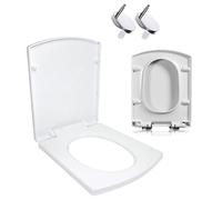 Toilet seat d Shape Multifunctional Quiet-Close PP Rectangle Seat, Thickened Mute Design, Fits Most Bowls, 37x47cm(37 * 47cm)