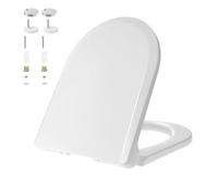 Toilet Seat D Shape, Slow Close Soft Close Toilet Seats White, Top Fixing, Stay Tight Toilet Lid D Shape, PP Material Easy to Clean for Bathroom Washroom Home,02A,02A,02D