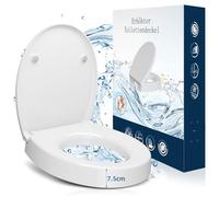 Toilet Seat Elevators, 3Inch(7.5cm) Duroplast Raised Toilet Seat for Elderly, Disabled and Post Surgery Recovery, Includes Soft-Close Mechanism, Maximum Load 250kg, Round Raised Toilet seat,White