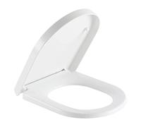 Toilet Seat Elongated D Shaped with Quiet Close Features and Adjustable Hinge, High-Density Robust Quick Release Toilet Lid Easy Install & Easy Clean, White,A Little Surprise