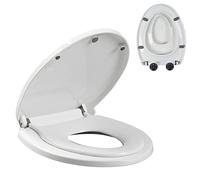 Toilet Seat, Elongated Toilet Seat with Built-in Toddler Seat Magnetic Adsorption, Potty Training Seat, Slowly Quiet Close and Easy Clean, for Children and Adults,9003