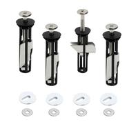 Toilet Seat Fittings, 4Pcs Heavy Duty Toilet Seat Fastener Bolts Toilet Seat Screws Toilet Seat Locking Bolt Replacement Fixing Kits for Top Lid Hinges, Easy Install Toilet Fixing Kit with Washers