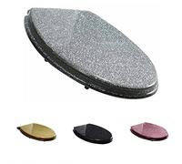 Toilet Seat Glitter Quick-Release 360 Adjustable Hinges Dual Fixing Oval Silver