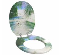 vidaXL Soft-Close Toilet Seat Green 44 x 38 cm MDF board