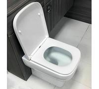 Toilet Seat Heavy Duty White Soft Close Top Quick Release Hinges Luxury Square