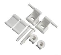 Toilet Seat Hinge Replacement Kit for Standard Round and Elongated Toilets - White Plastic Fixings with Screw Set, Non-Scratch Edges, for Easy(White)