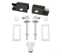 Toilet Seat Hinge Replacement Kit Soft Close Fixings for Wobbly Lids - Stainless Steel & ABS General Fittings Standard Mounting Holes Silver White(Black)