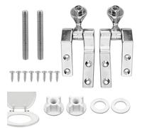 Toilet Seat Hinge Replacement Kit, Universal Metal Hinges with Bolts, Screws, Nuts, Washer Bathroom Hardware Fittings for Most Wooden Toilet Seats, Easy Install