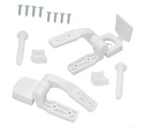 Toilet Seat Hinge Replacement Kit White Plastic Construction with Mounting Bolts Screws Nuts Fits Most Standard Seats Easy DIY